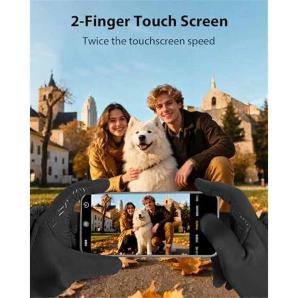 Unisex Winter Gloves Touchscreen Convertible Thermal Gloves with Watch Window